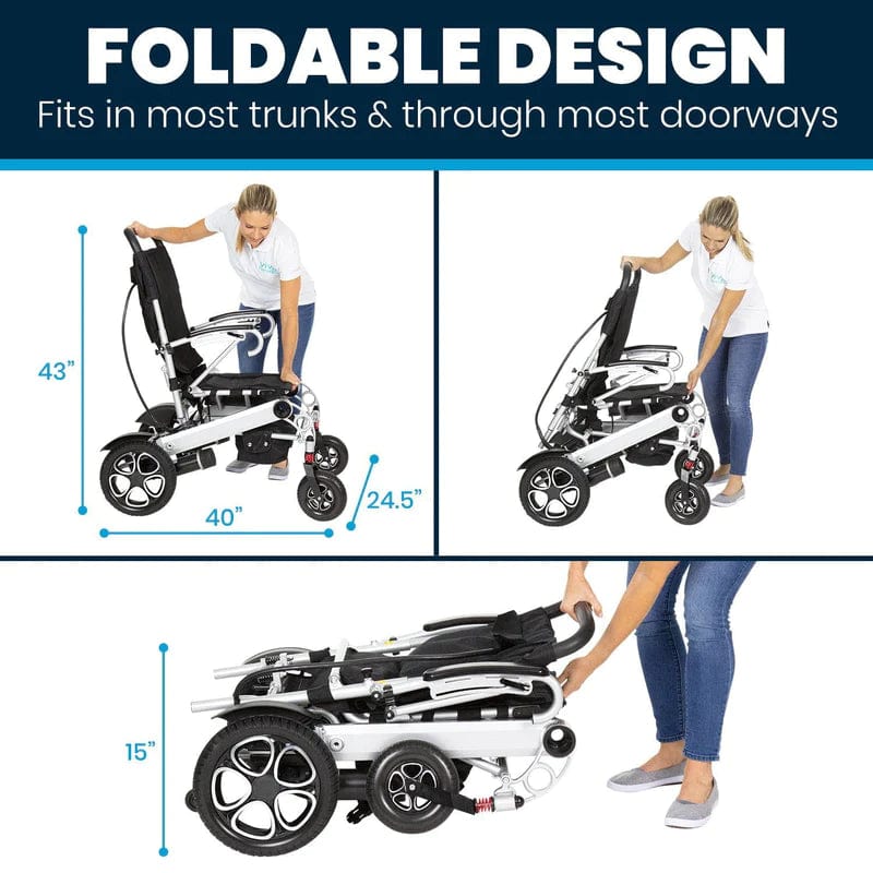 Vive Power Wheelchair, Folding Design, Dual Motors, Navigate any surface